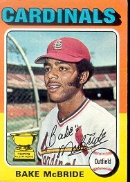 1975 Topps Mini Baseball Cards      174     Bake McBride